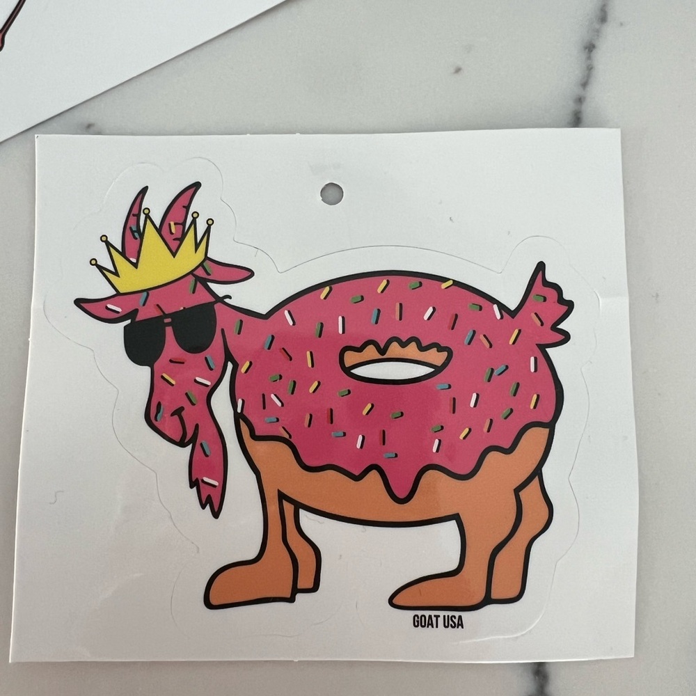 Goat USA Donut Goat Sticker - Pink & Tan